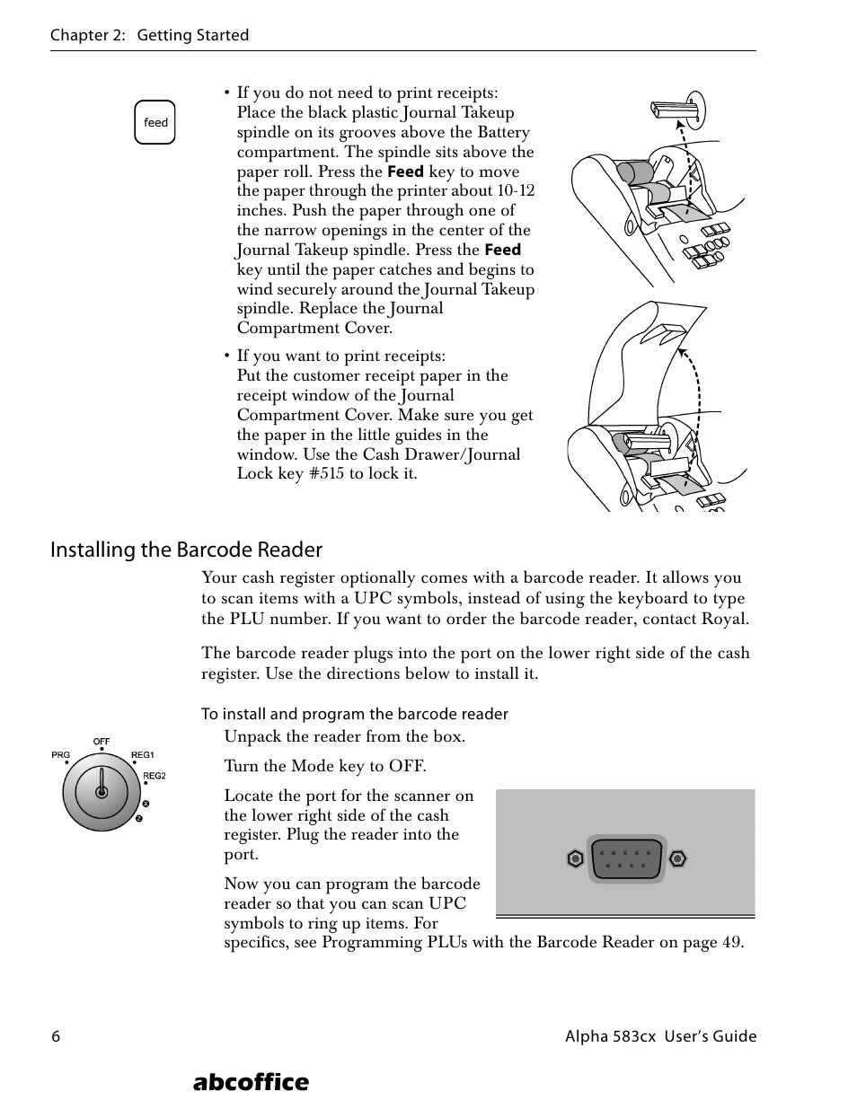 Installing the barcode reader, Abcoffice | ABC Office ROYAL Alpha 583cx User Manual | Page 12 / 138