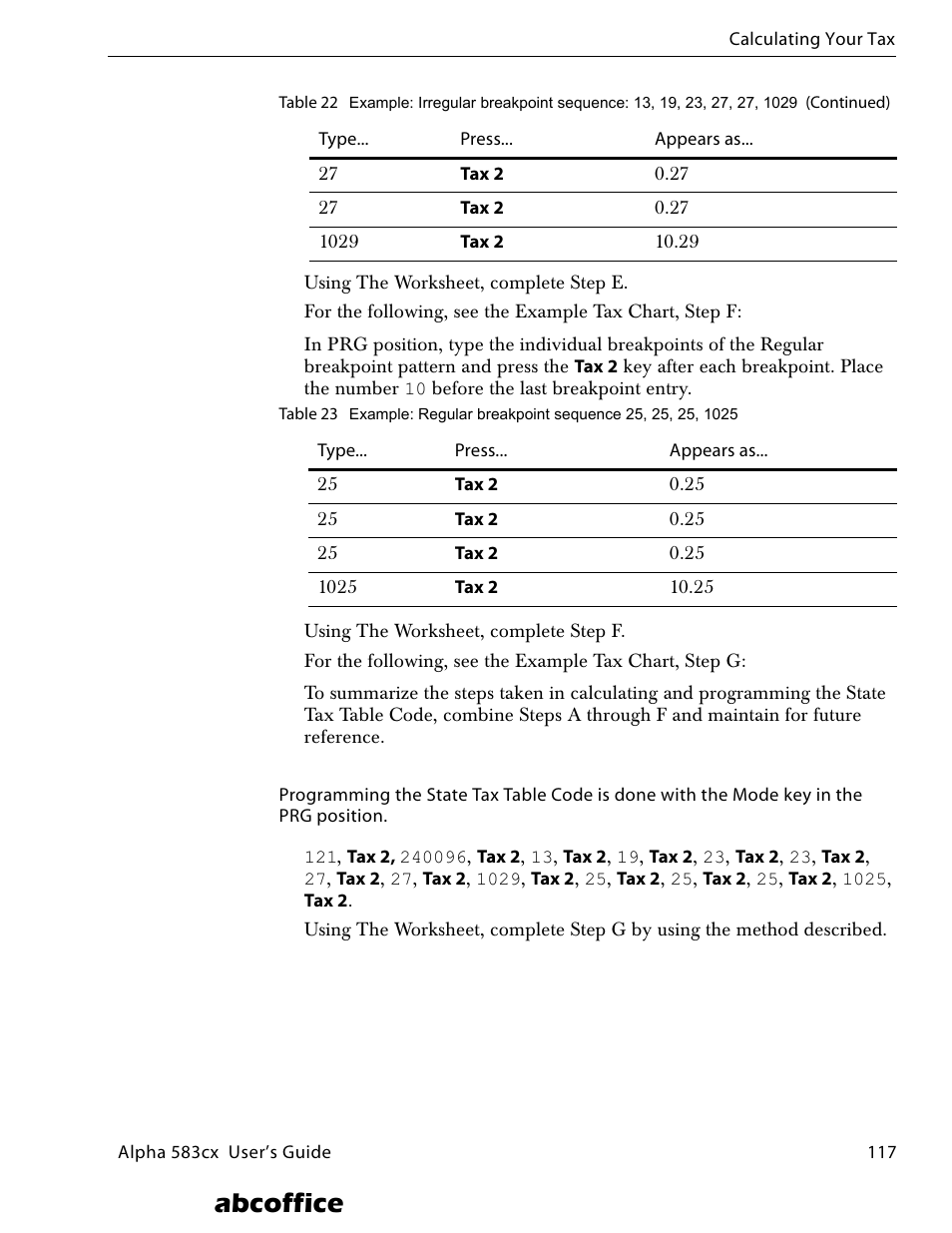 Abcoffice | ABC Office ROYAL Alpha 583cx User Manual | Page 123 / 138