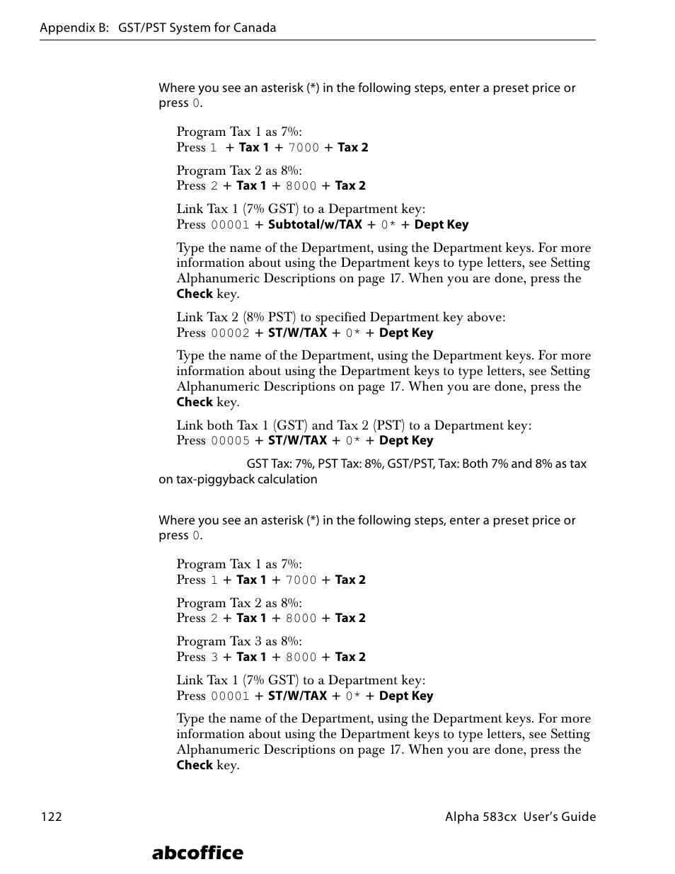 Abcoffice | ABC Office ROYAL Alpha 583cx User Manual | Page 128 / 138