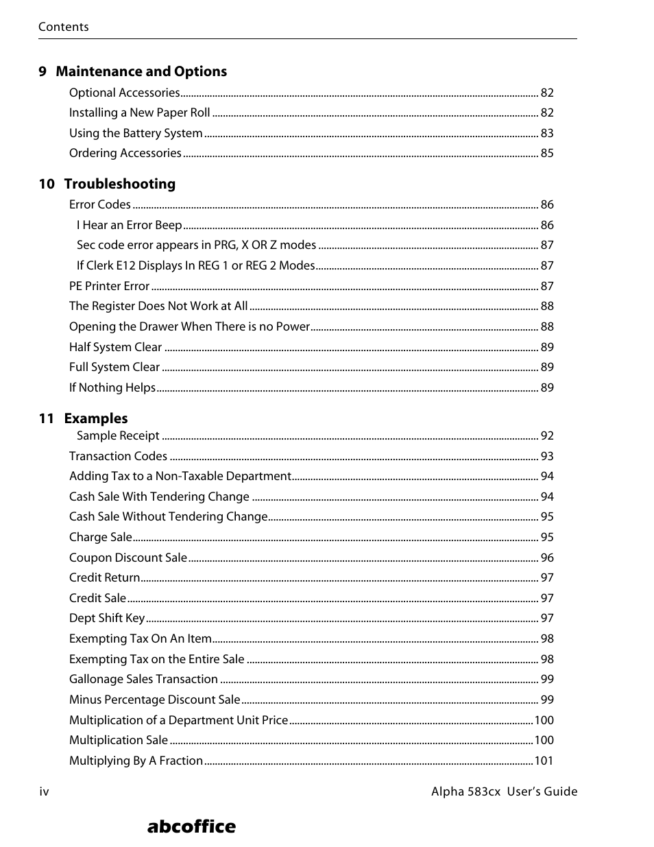 Abcoffice | ABC Office ROYAL Alpha 583cx User Manual | Page 4 / 138
