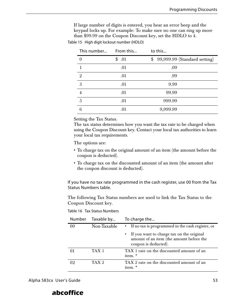 Abcoffice | ABC Office ROYAL Alpha 583cx User Manual | Page 59 / 138