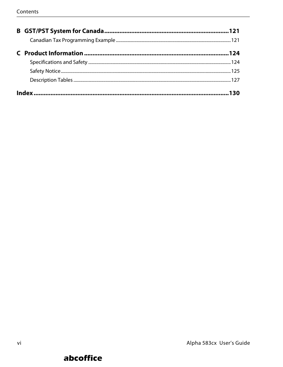 Abcoffice | ABC Office ROYAL Alpha 583cx User Manual | Page 6 / 138