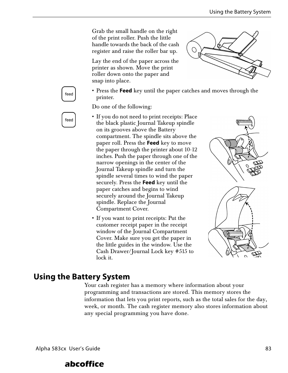 Using the battery system, Abcoffice | ABC Office ROYAL Alpha 583cx User Manual | Page 89 / 138