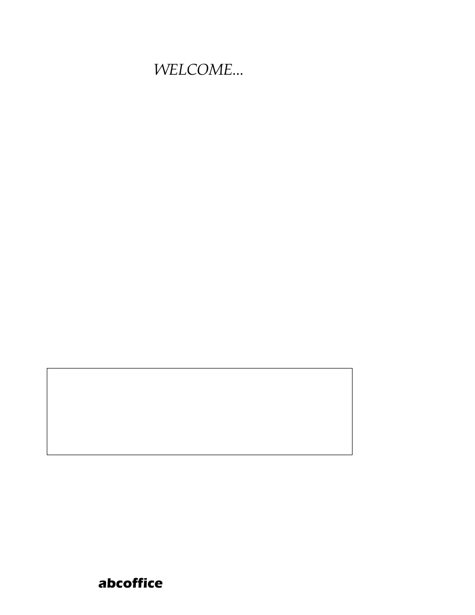Welcome, Abcoffice | ABC Office ROYAL 110CX User Manual | Page 2 / 160