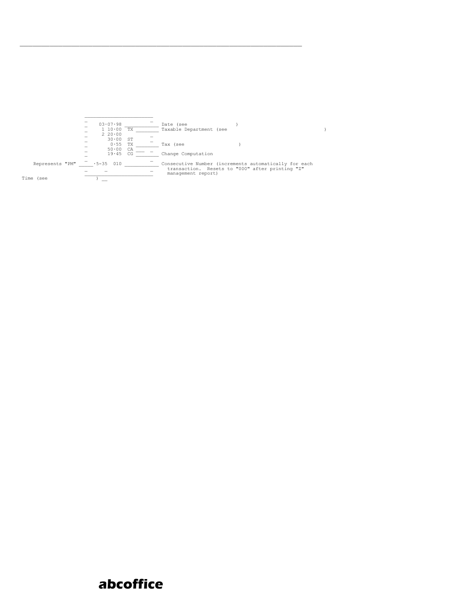 Abcoffice, Transaction examples | ABC Office ROYAL 110CX User Manual | Page 33 / 160