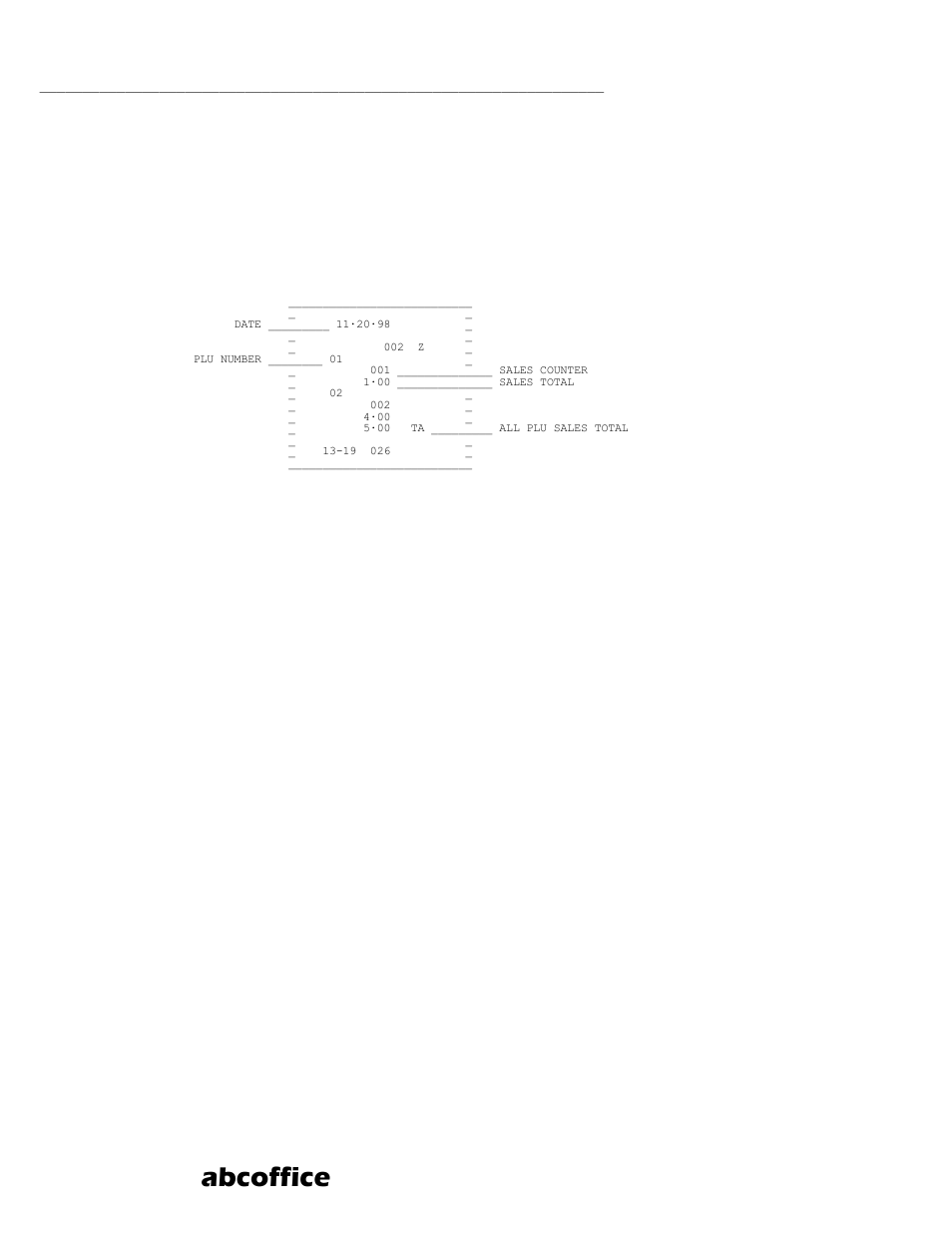 Abcoffice, Plu report | ABC Office ROYAL 110CX User Manual | Page 99 / 160
