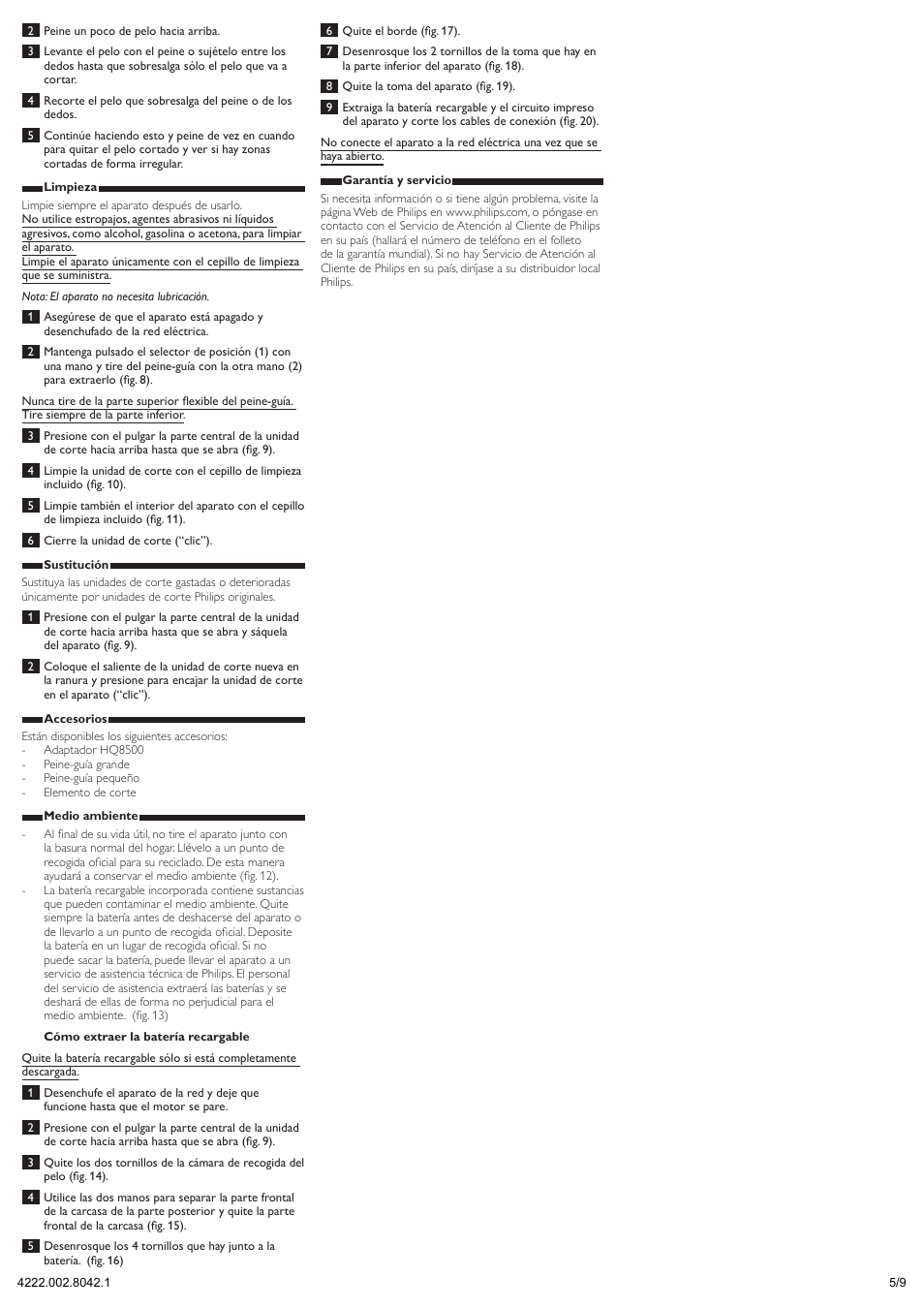 Philips Regolacapelli User Manual | Page 5 / 9