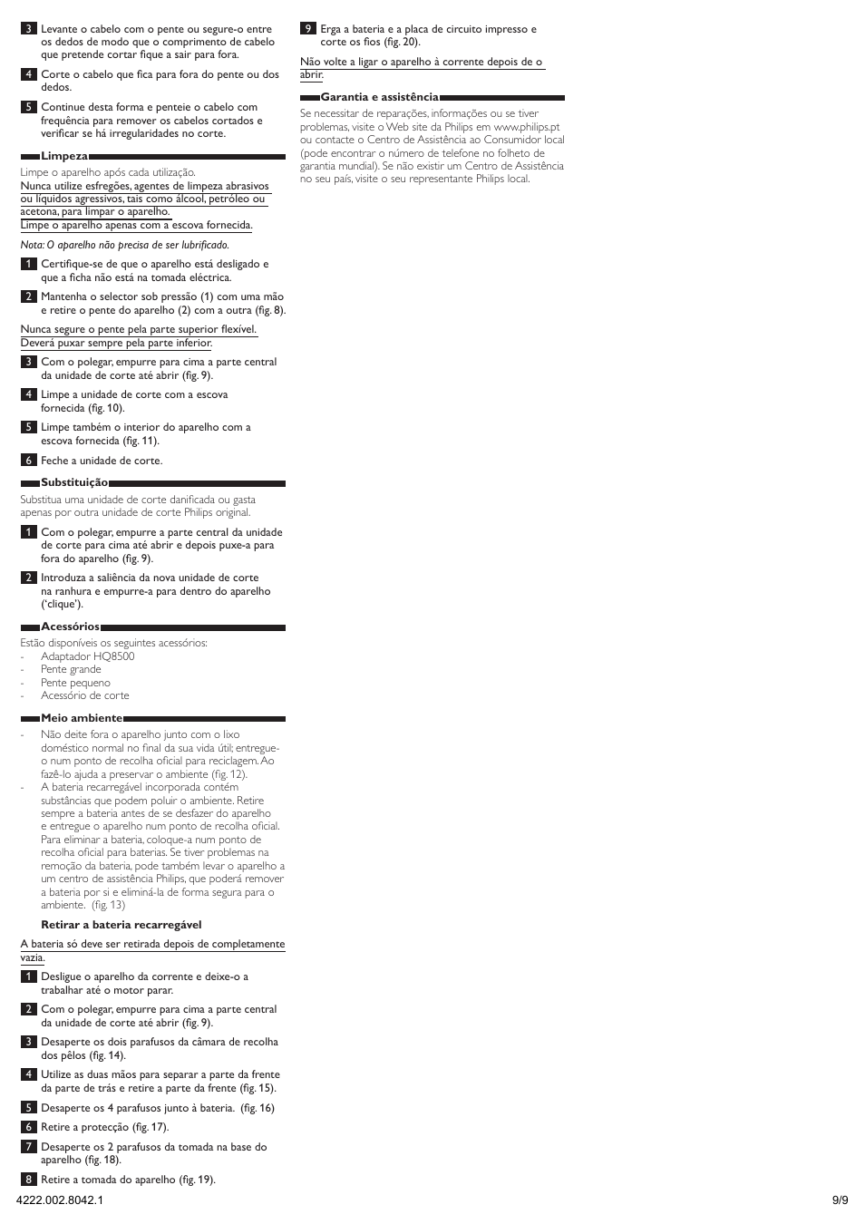 Philips Regolacapelli User Manual | Page 9 / 9