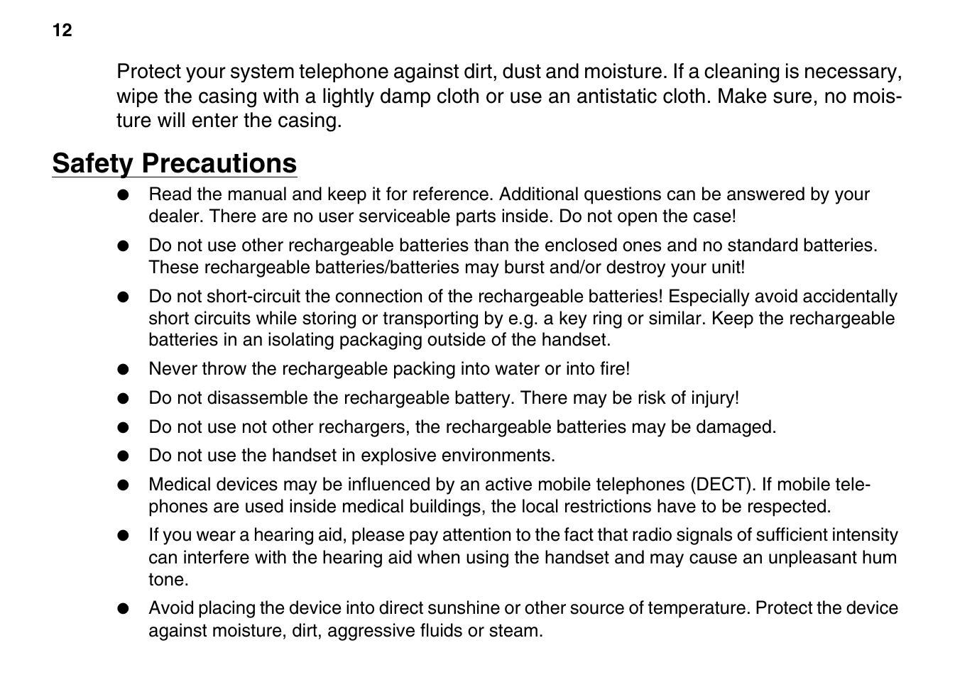 Safety precautions | Auerswald 800 User Manual | Page 12 / 52