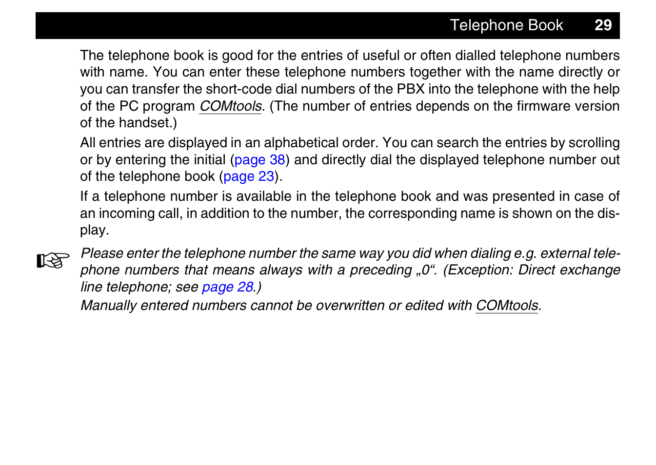 Telephone book | Auerswald 800 User Manual | Page 29 / 52