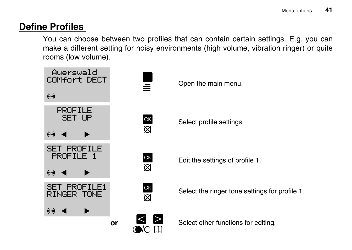 Define profiles | Auerswald 800 User Manual | Page 41 / 52
