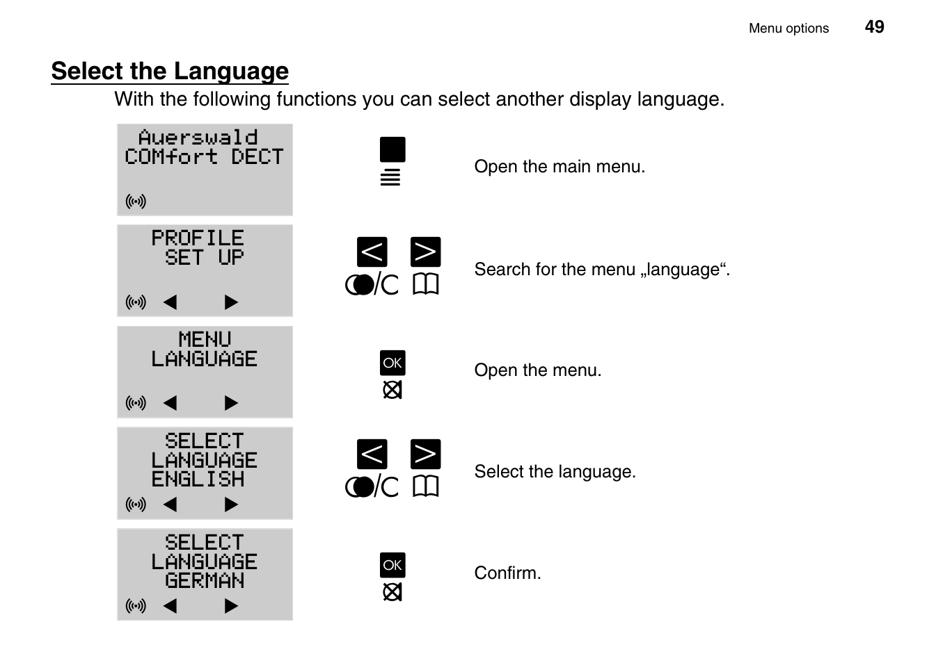 Select the language | Auerswald 800 User Manual | Page 49 / 52