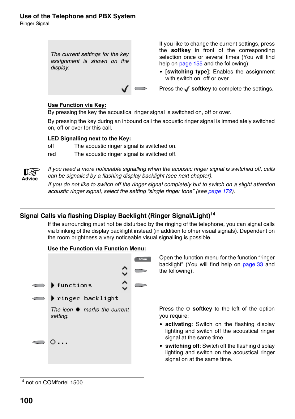 Functions ringer backlight | Auerswald 2500 User Manual | Page 100 / 236