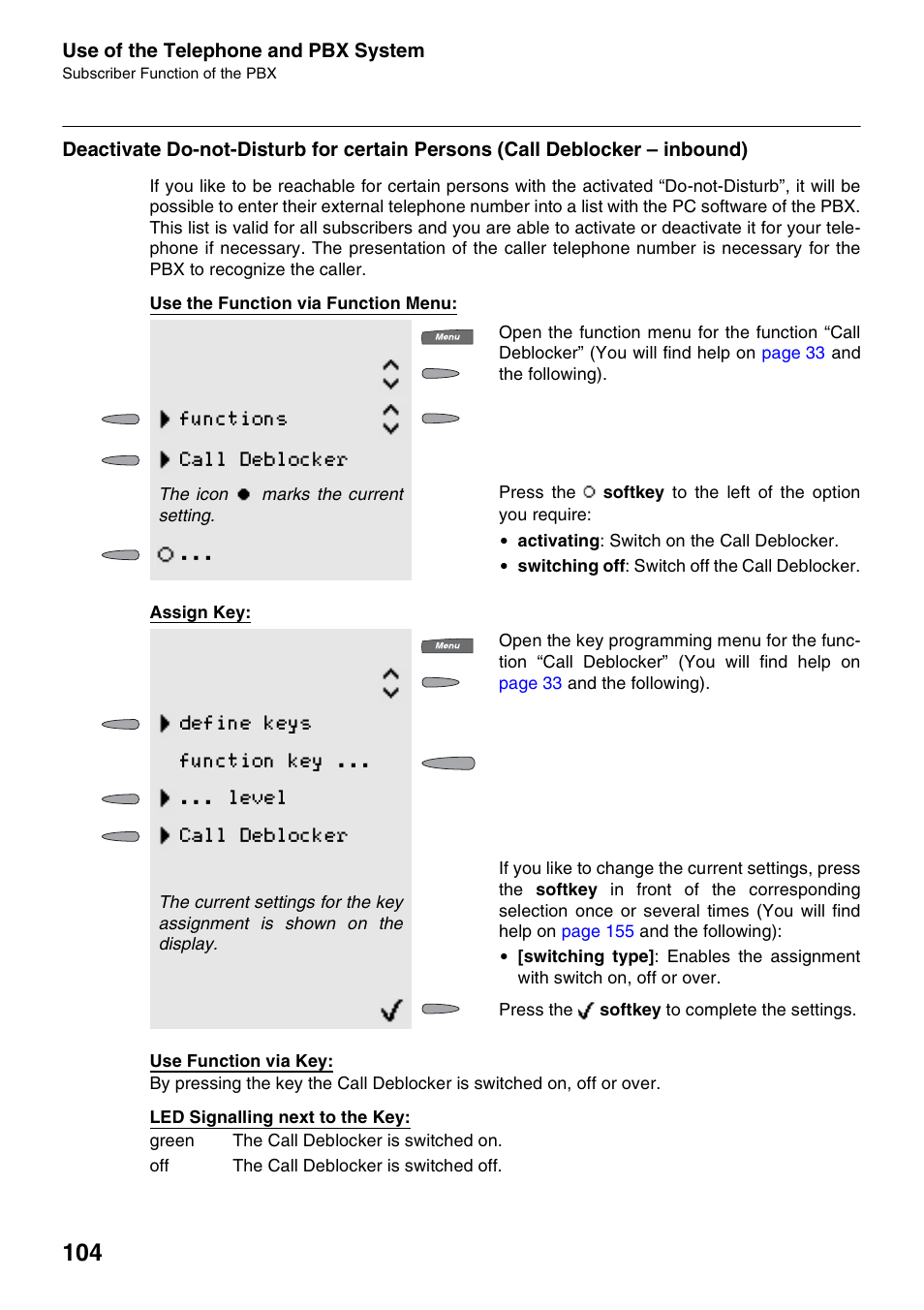 All deblocker, Functions call deblocker | Auerswald 2500 User Manual | Page 104 / 236