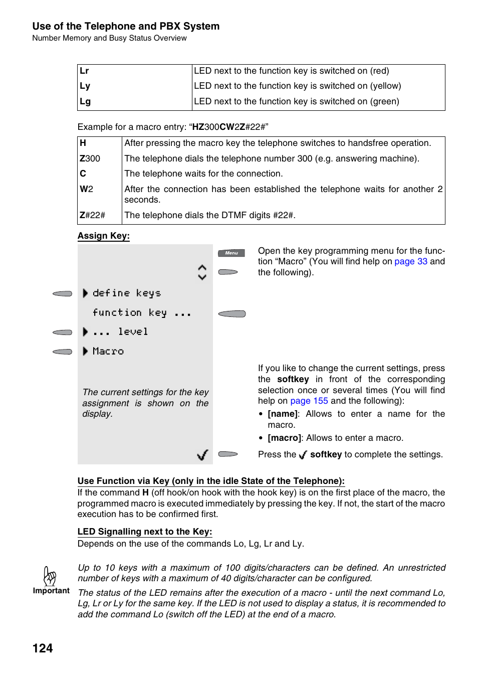 Define keys function key ... ... level macro | Auerswald 2500 User Manual | Page 124 / 236