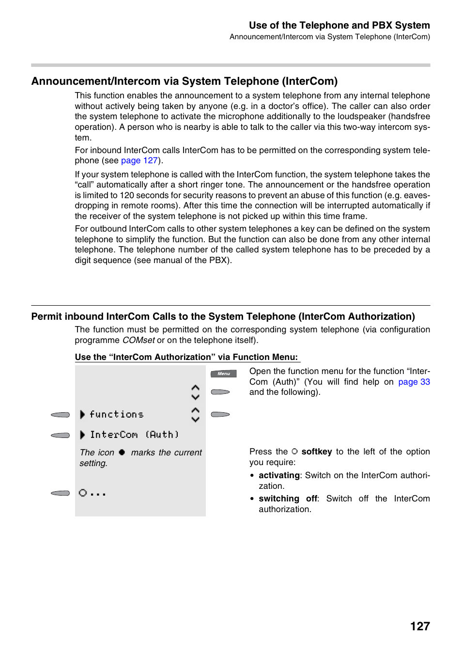 Functions intercom (auth) | Auerswald 2500 User Manual | Page 127 / 236