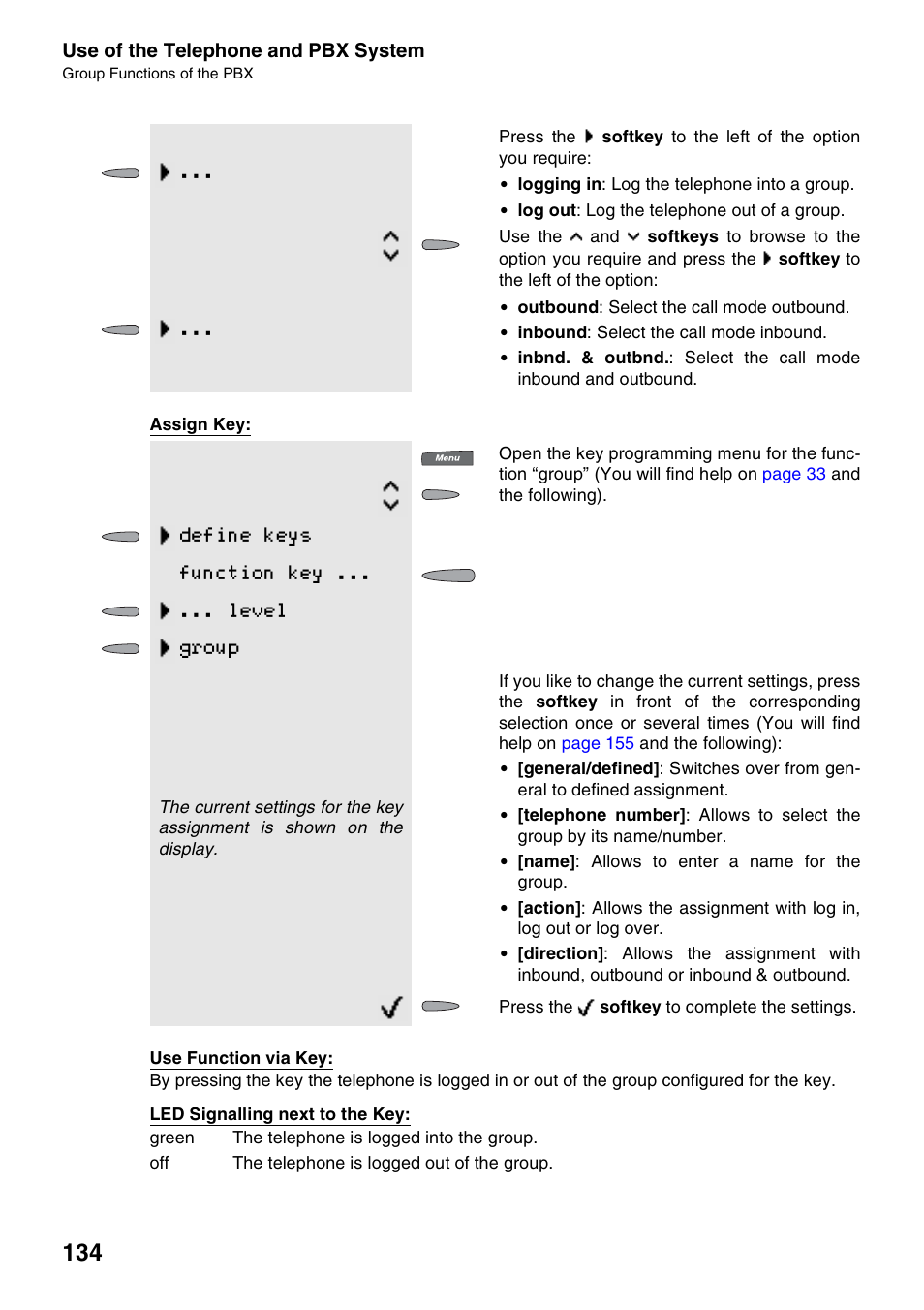 Define keys function key ... ... level group | Auerswald 2500 User Manual | Page 134 / 236