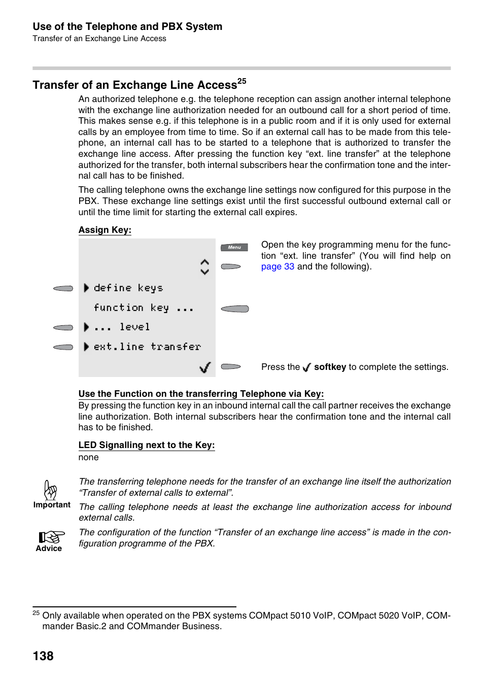 Transfer of an exchange line access | Auerswald 2500 User Manual | Page 138 / 236