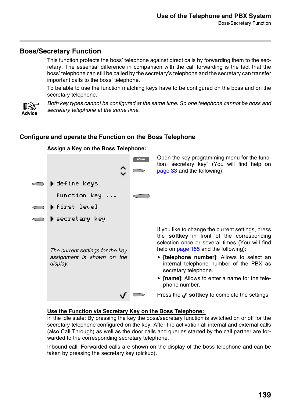 Boss/secretary function, Ry key | Auerswald 2500 User Manual | Page 139 / 236