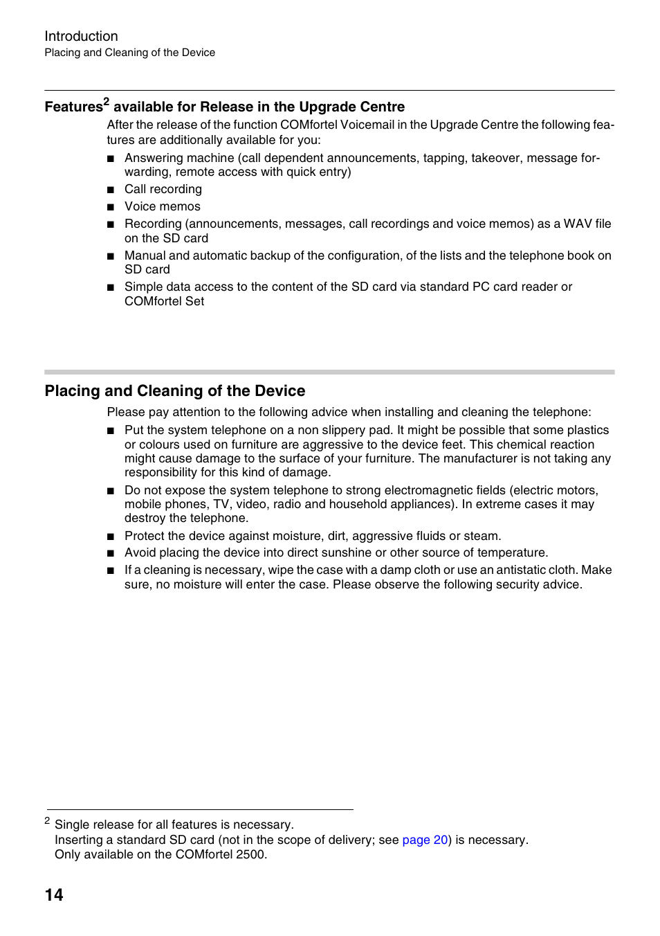 Placing and cleaning of the device | Auerswald 2500 User Manual | Page 14 / 236