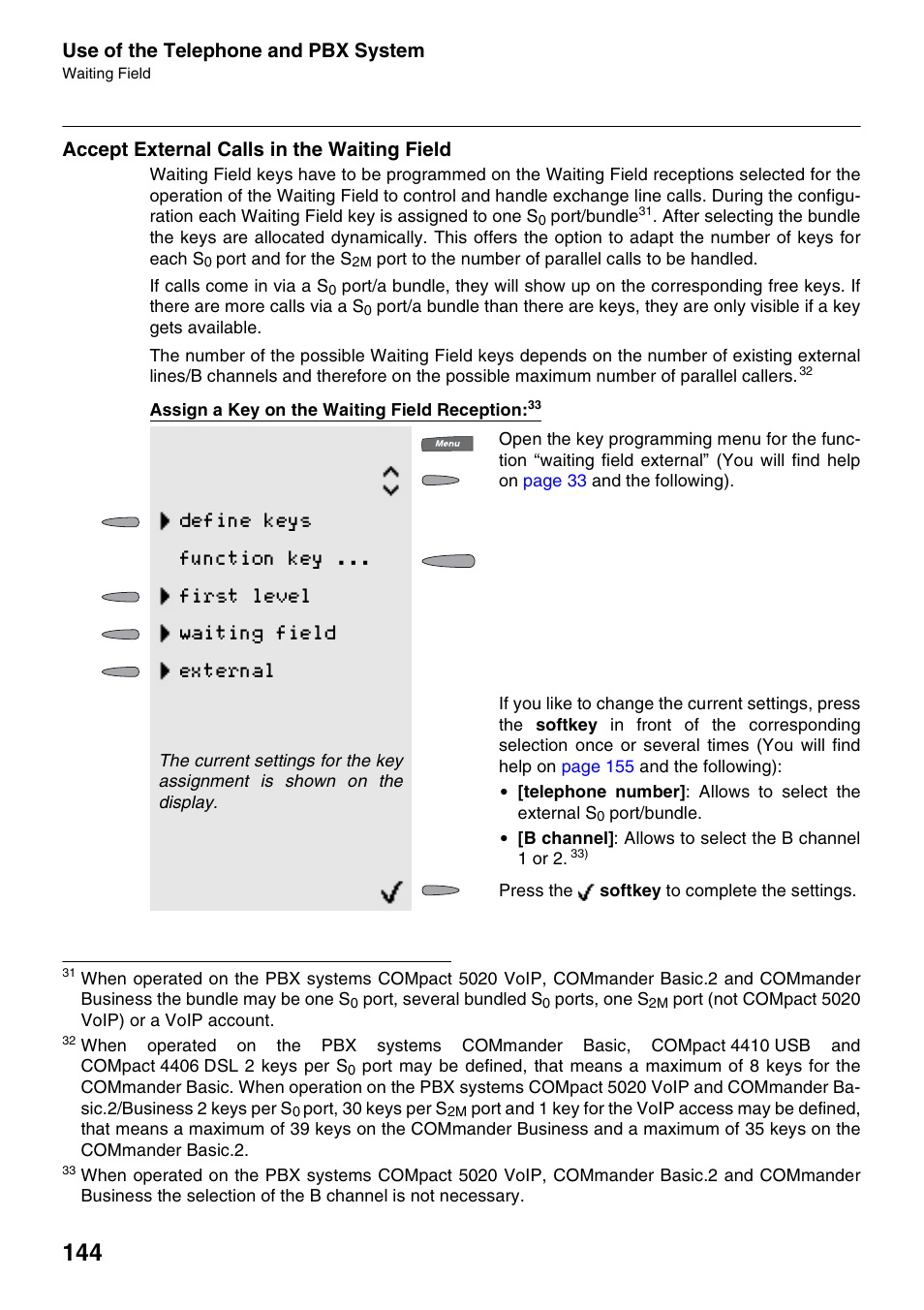 Accept external calls in the waiting field, Chapter accept external calls in the, Use of the telephone and pbx system | Auerswald 2500 User Manual | Page 144 / 236