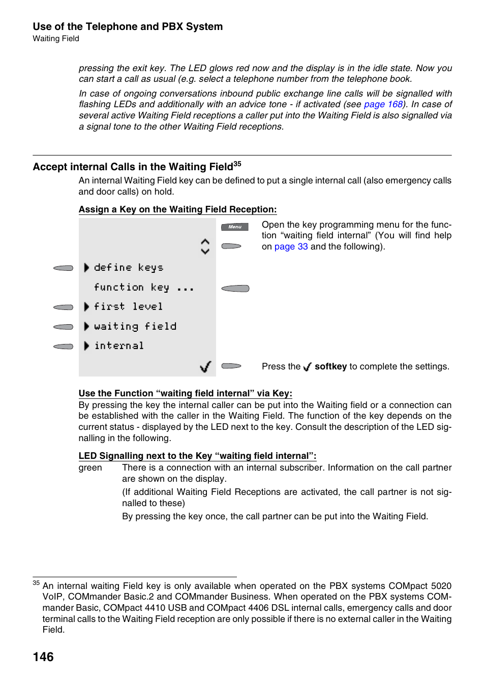 Accept internal calls in the waiting field | Auerswald 2500 User Manual | Page 146 / 236