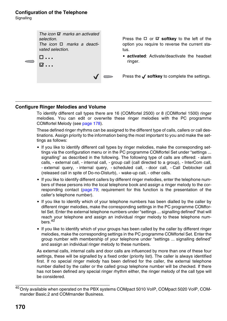 Configure ringer melodies and volume | Auerswald 2500 User Manual | Page 170 / 236