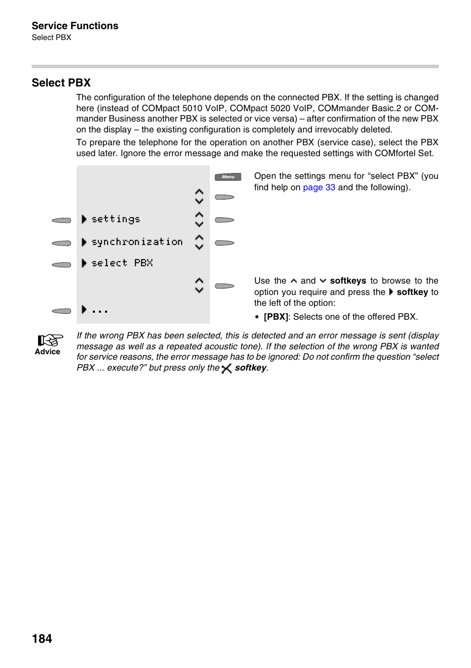 Select pbx | Auerswald 2500 User Manual | Page 184 / 236