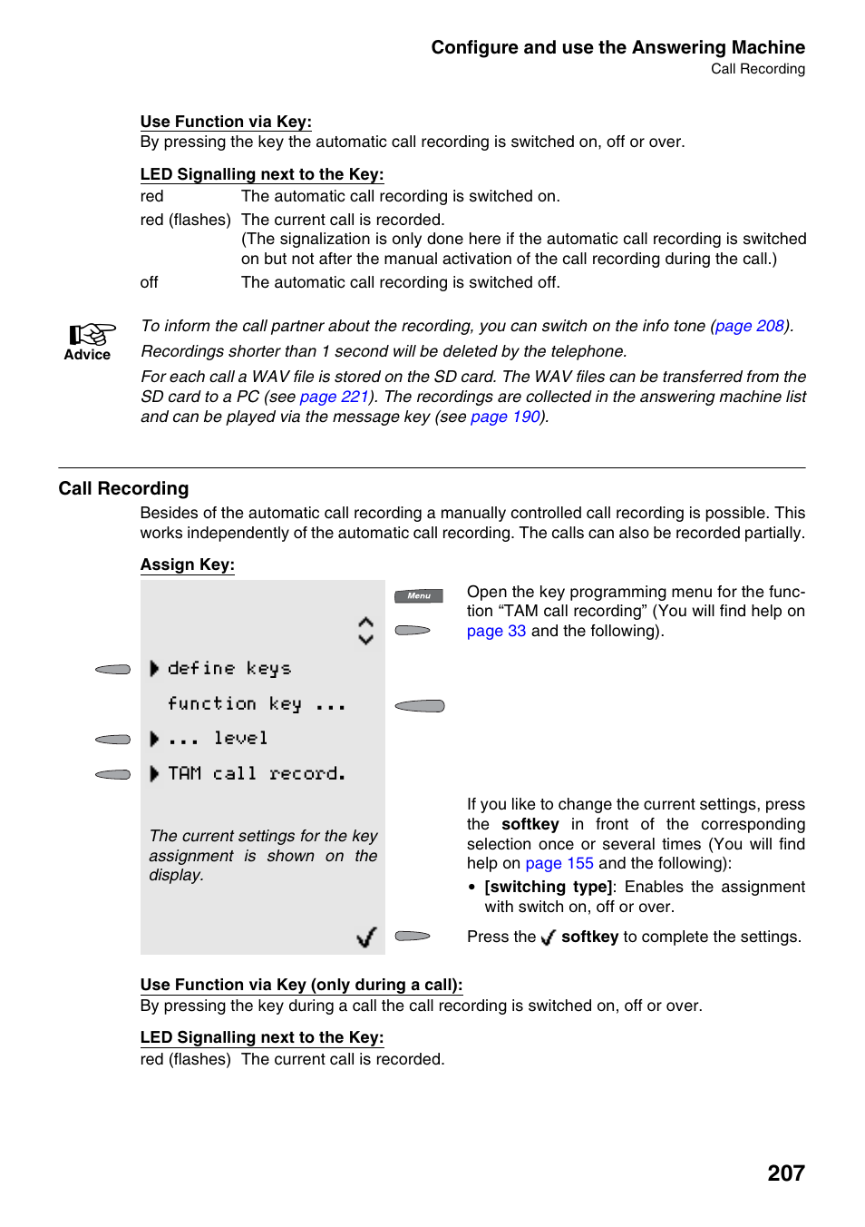 Call recording | Auerswald 2500 User Manual | Page 207 / 236