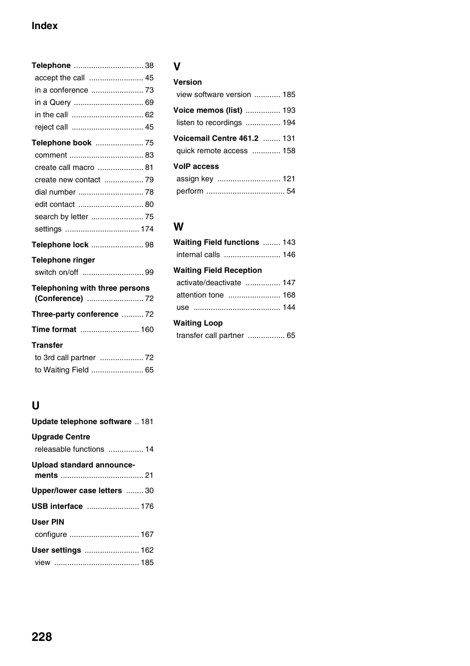 Index | Auerswald 2500 User Manual | Page 228 / 236