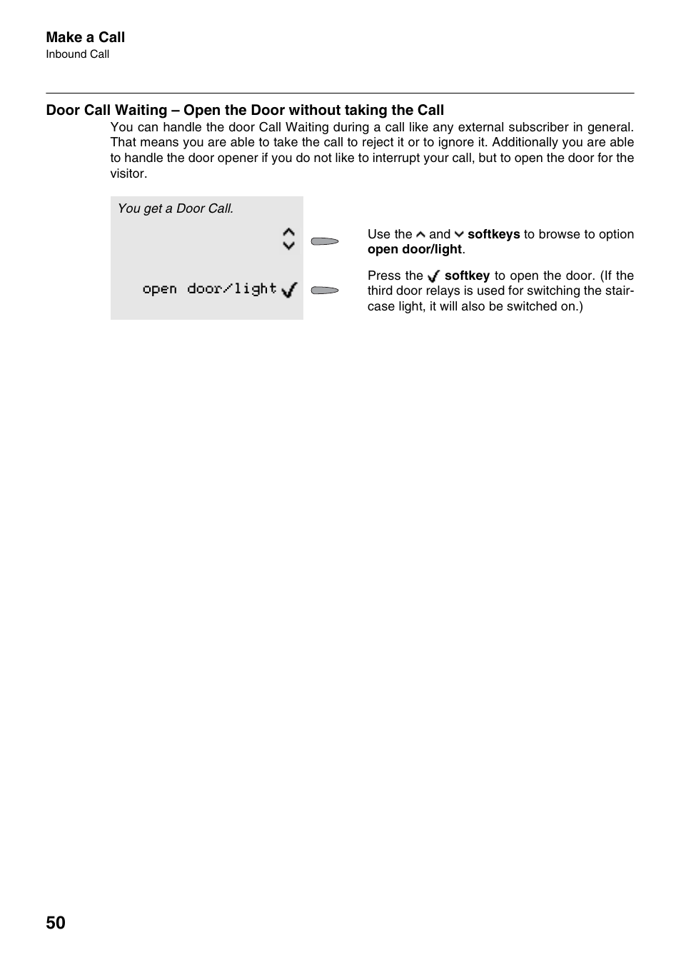 Open door, Light | Auerswald 2500 User Manual | Page 50 / 236