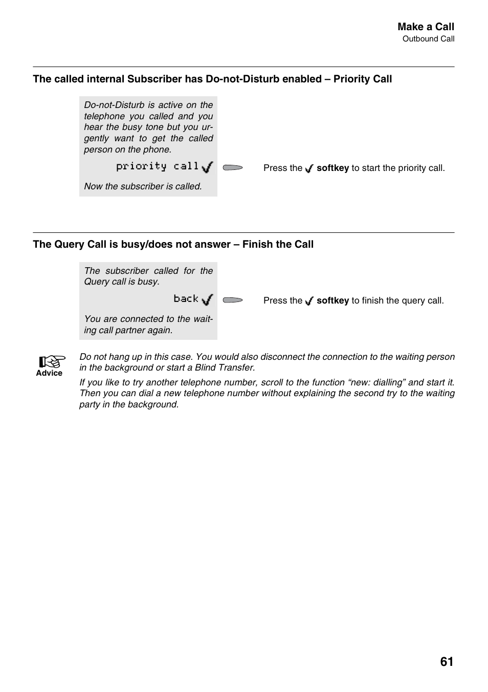 Ge 61, Priority call, Back | Auerswald 2500 User Manual | Page 61 / 236