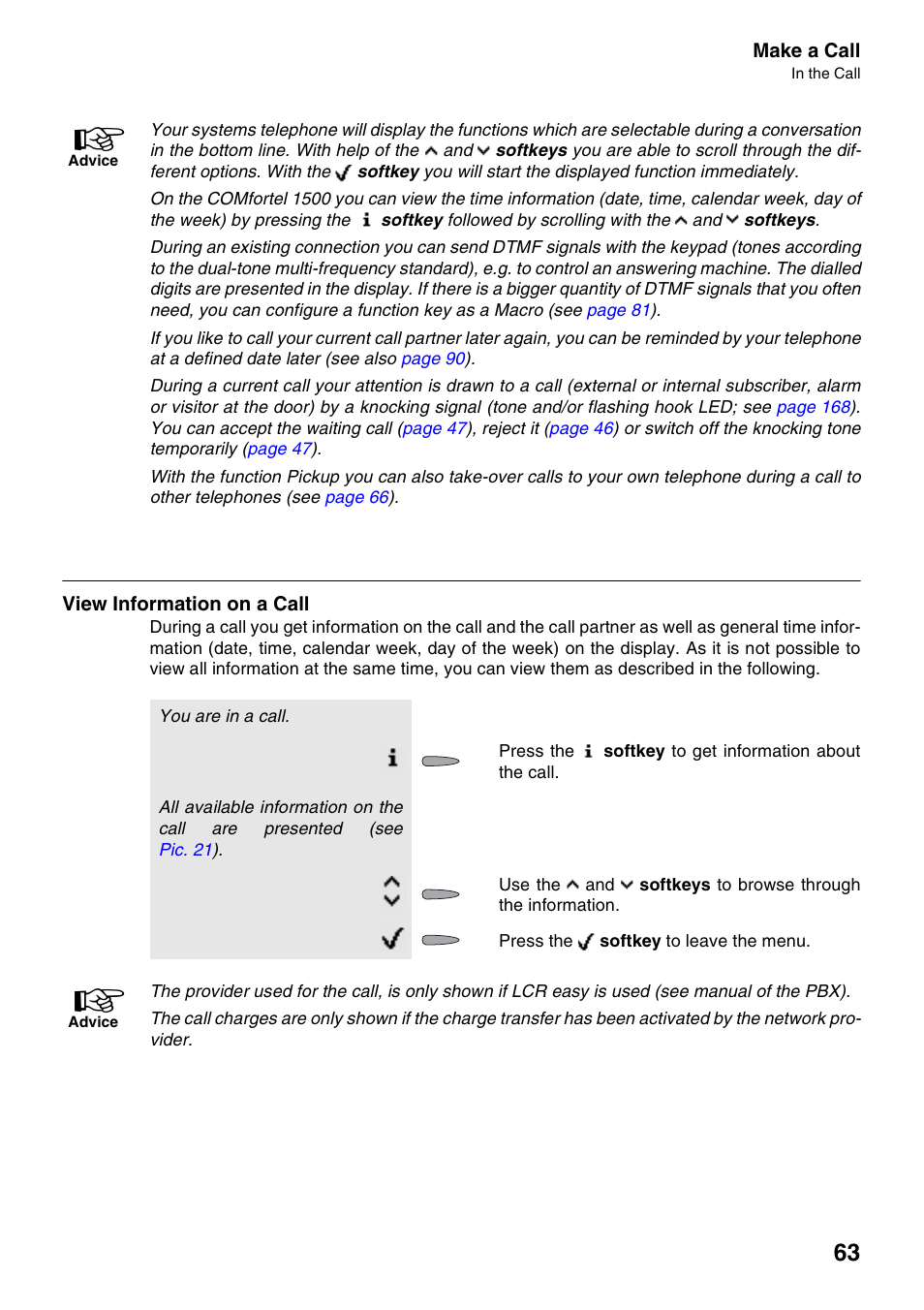 View information on a call | Auerswald 2500 User Manual | Page 63 / 236