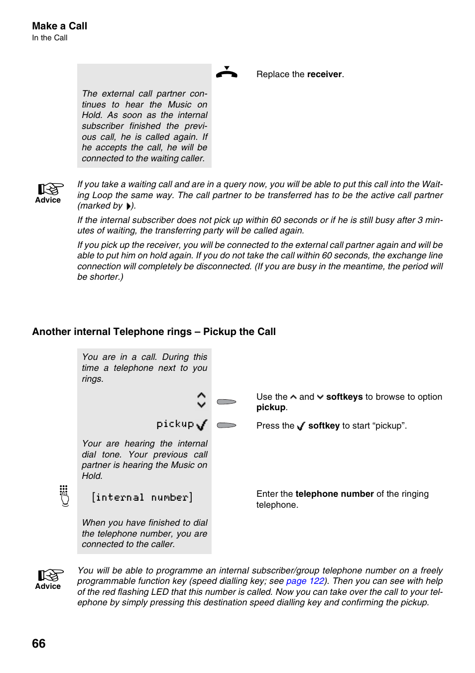 Another internal telephone rings - pickup the call, Another internal telephone rings – pickup the call | Auerswald 2500 User Manual | Page 66 / 236