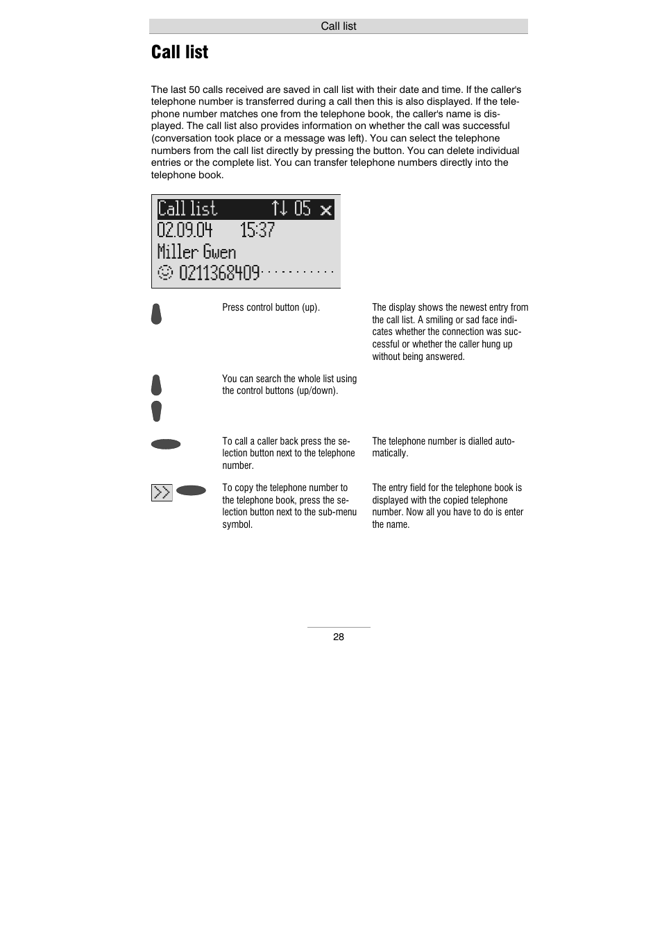 Call list | Auerswald 461.2 User Manual | Page 28 / 95