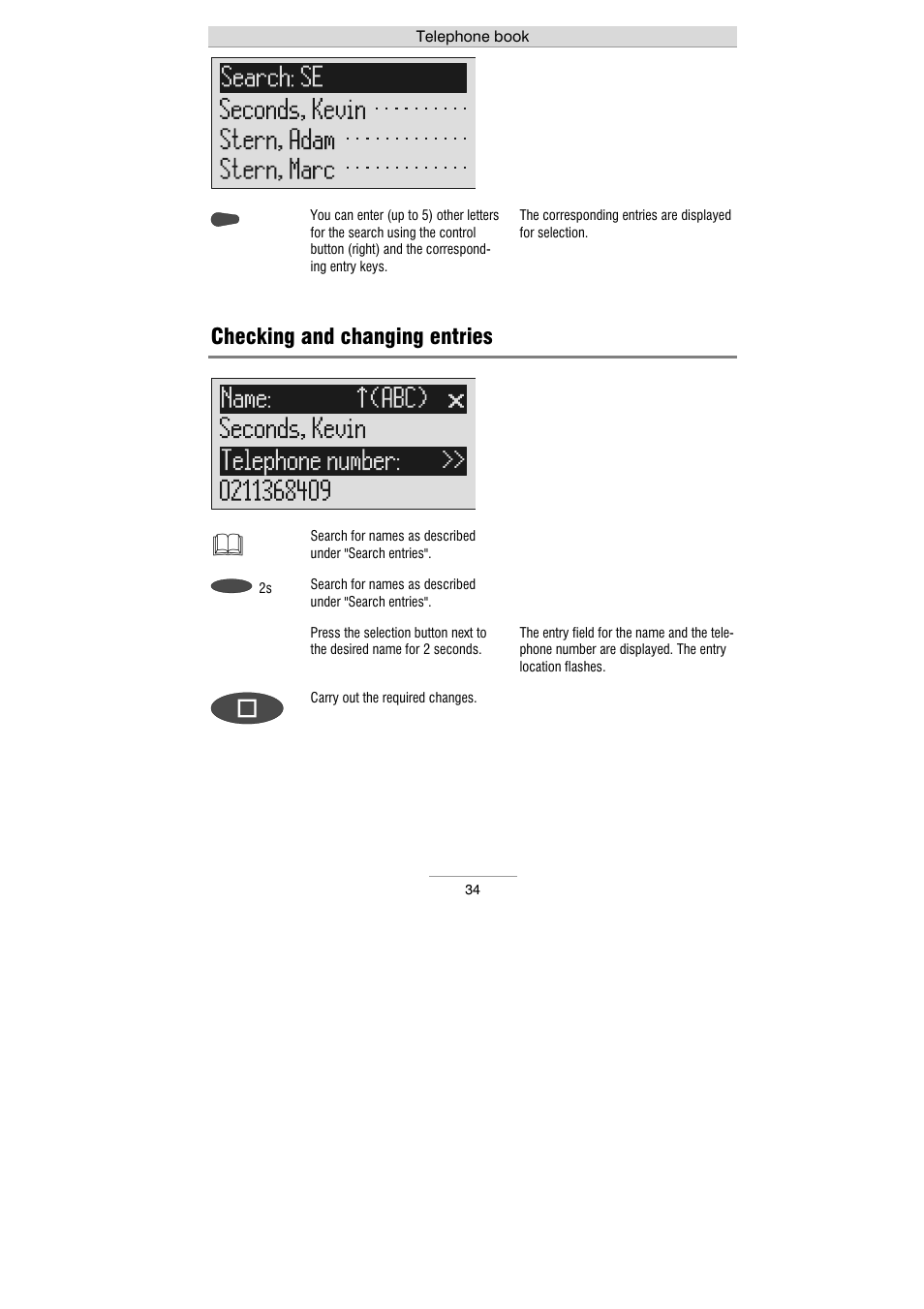 Checking and changing entries | Auerswald 461.2 User Manual | Page 34 / 95