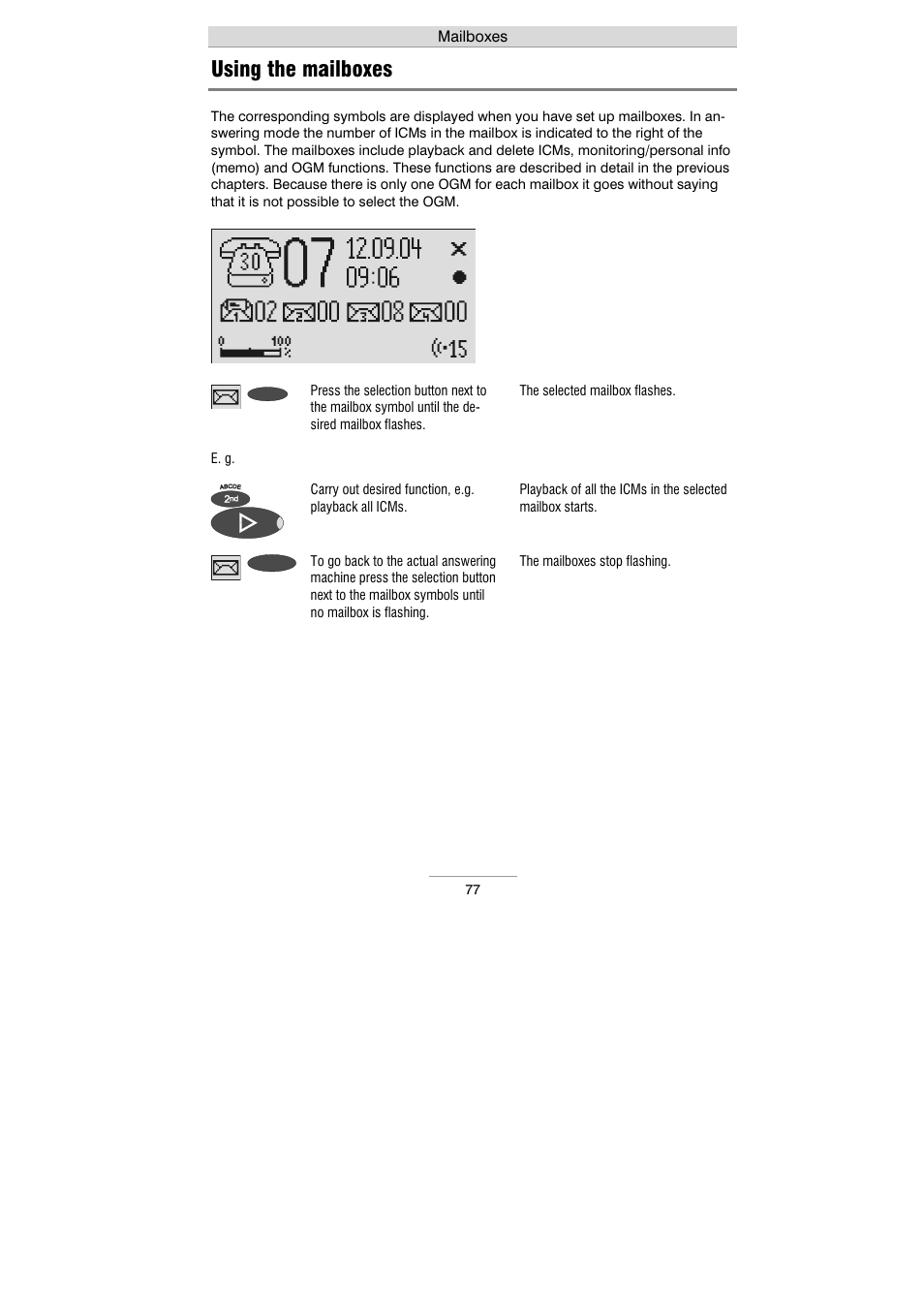 Using the mailboxes | Auerswald 461.2 User Manual | Page 77 / 95