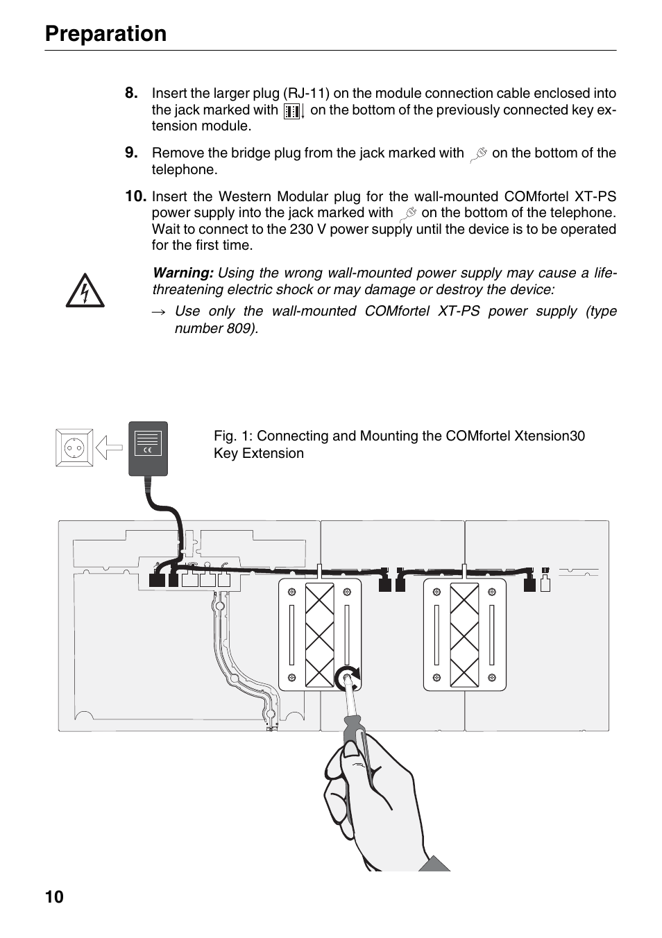Preparation | Auerswald 1500 User Manual | Page 10 / 36