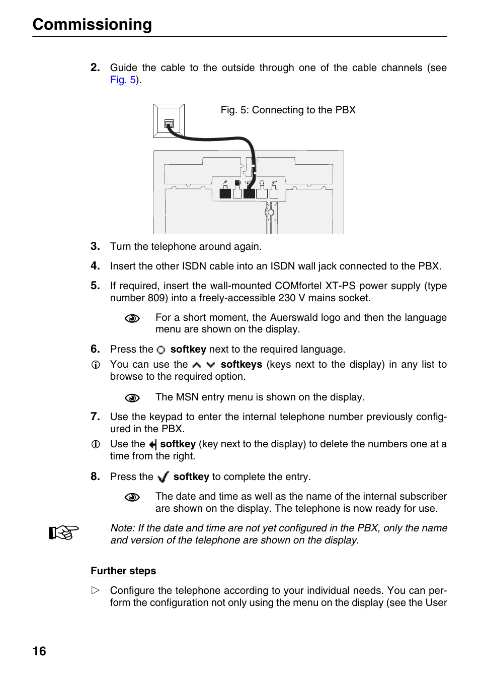 Commissioning | Auerswald 1500 User Manual | Page 16 / 36