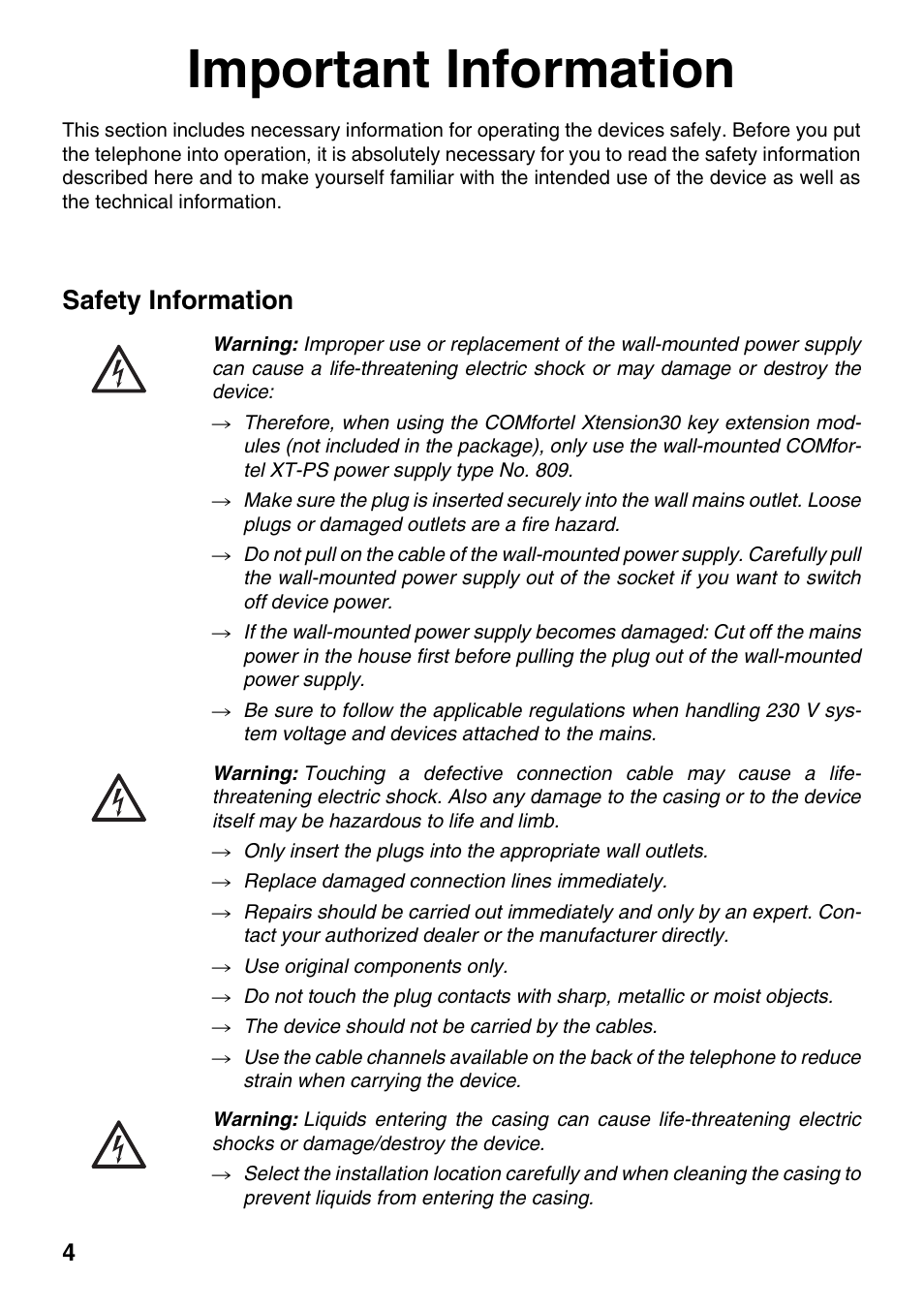 Important information, Safety information | Auerswald 1500 User Manual | Page 4 / 36