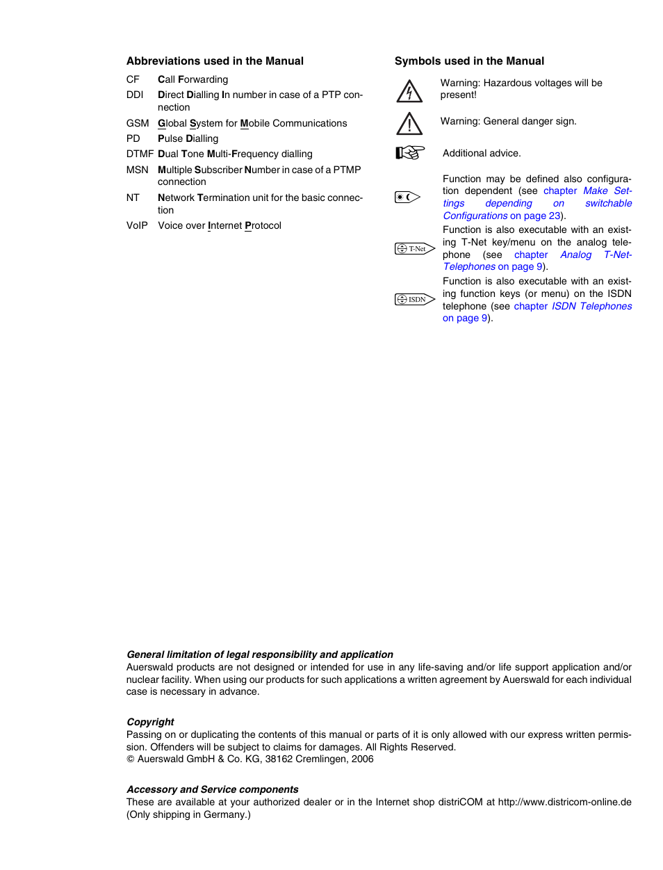 Auerswald 2206 USB User Manual | Page 2 / 76