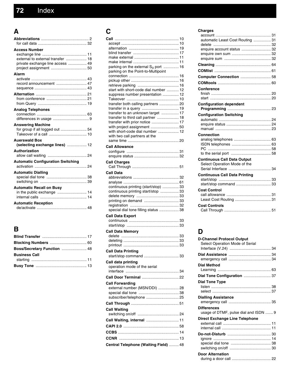Index, P. 72, Helps you | 72 index | Auerswald 2206 USB User Manual | Page 72 / 76