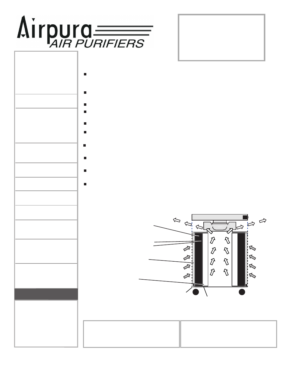 V600, Airpura, Technical specifications | Airpura Industries Airpura V600 User Manual | Page 2 / 2
