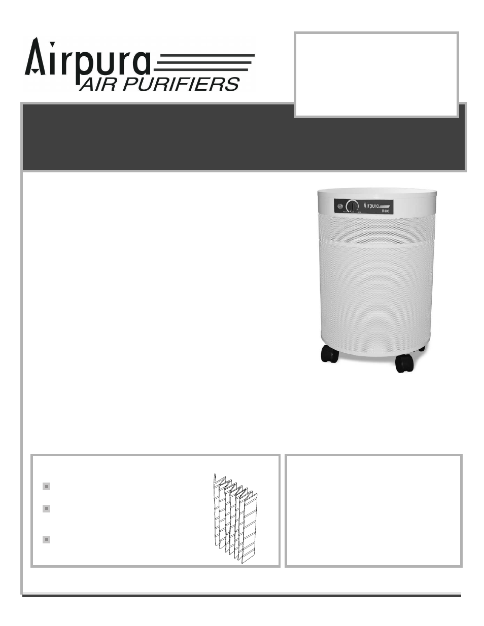 Airpura Industries Air Purifiers Airpura H600 User Manual | 2 pages
