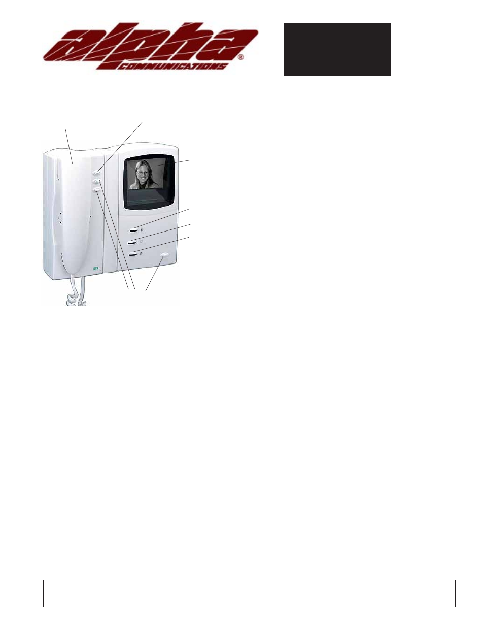 Alpha Communications VH30AK User Manual | 1 page