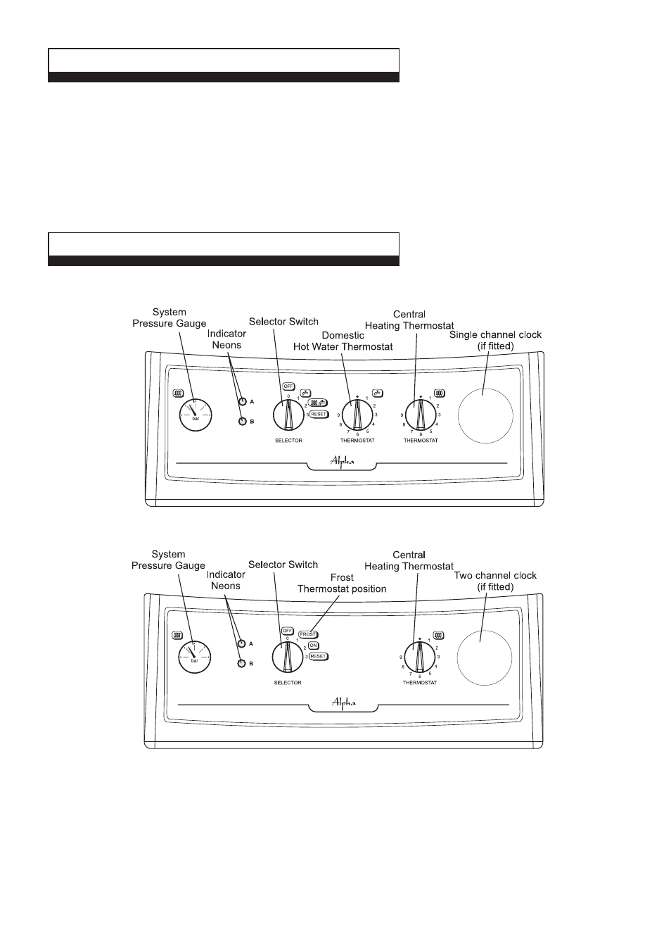 2user controls 1 description | Alpha Heating Innovation Benchmark HE SY25 User Manual | Page 2 / 8