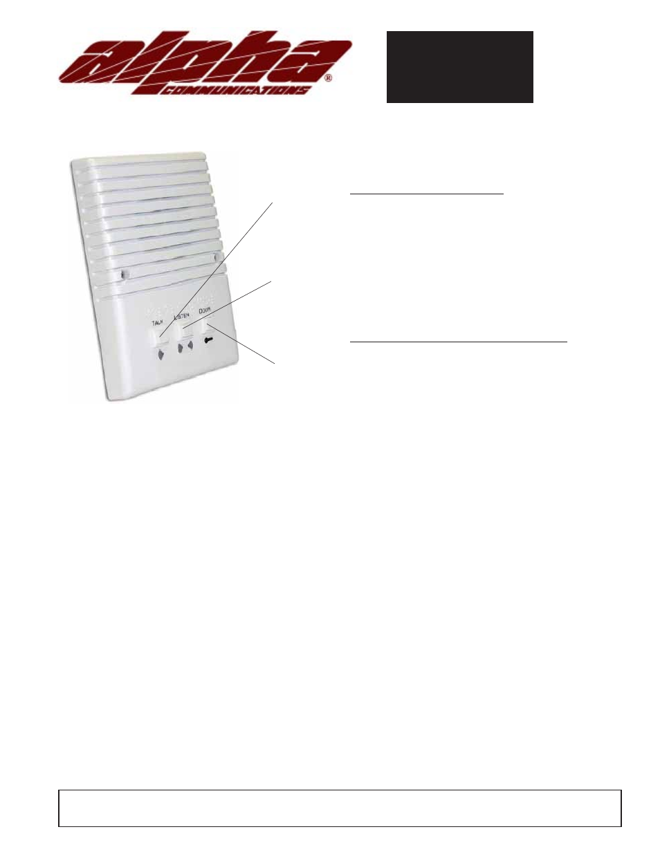 Alpha Communications IR104E Series User Manual | 1 page
