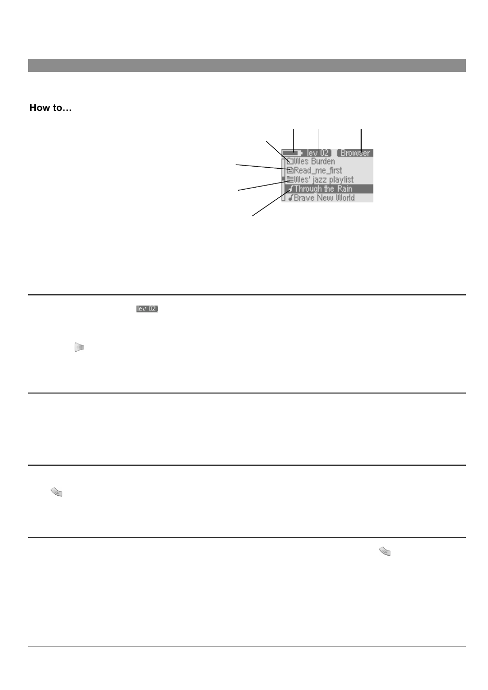 3 browser mode (file system), How to, 1 how to navigate the file structure | 2 how to recognize file types, 3 how to display file information, 4 how to delete a file or folder | ARCHOS MP3 Playe User Manual | Page 7 / 20