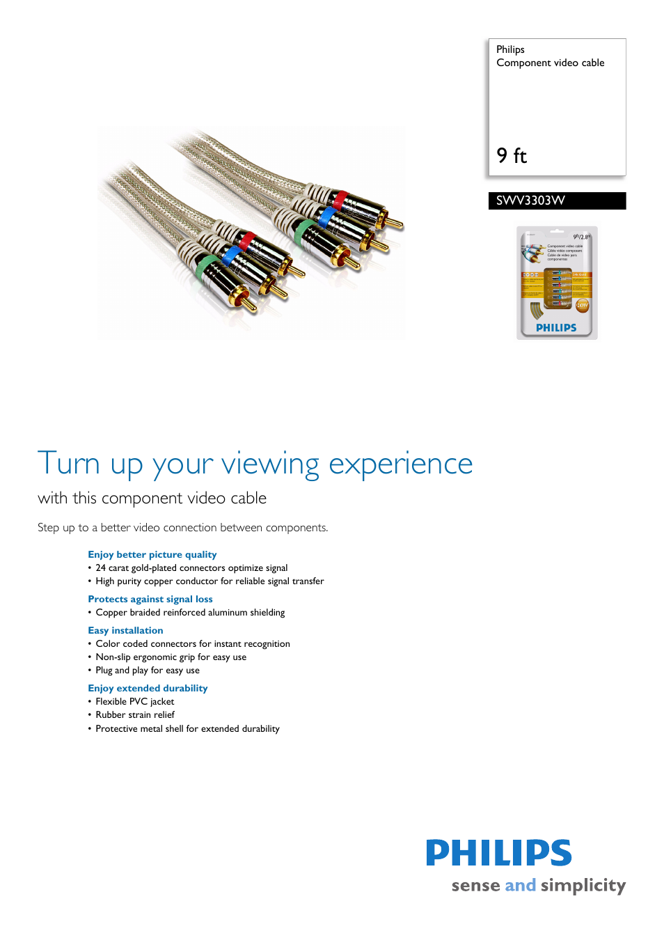 Philips SWV3303W-27 User Manual | 2 pages