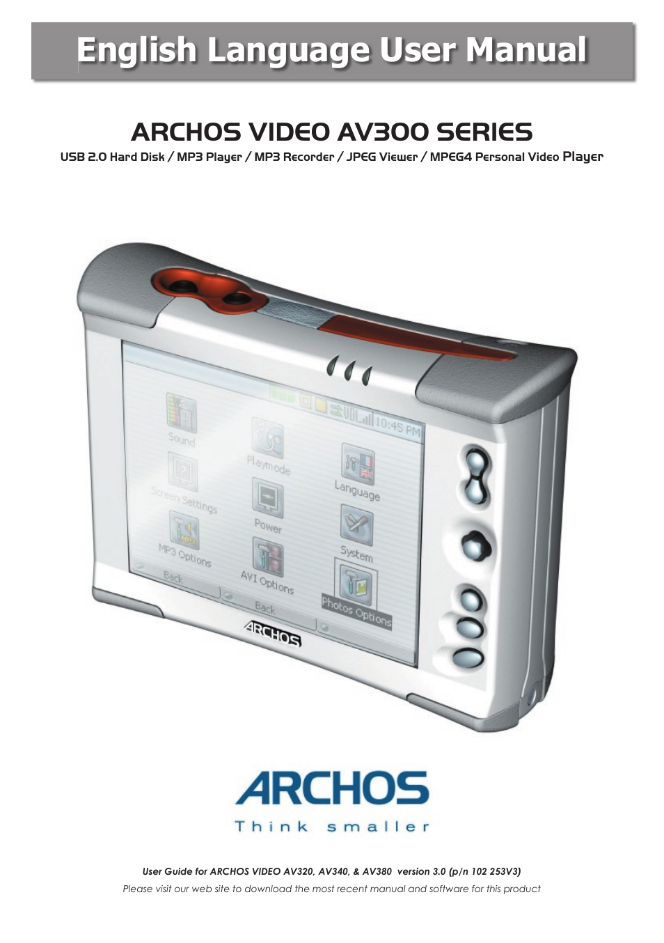 ARCHOS AV340 User Manual | 52 pages